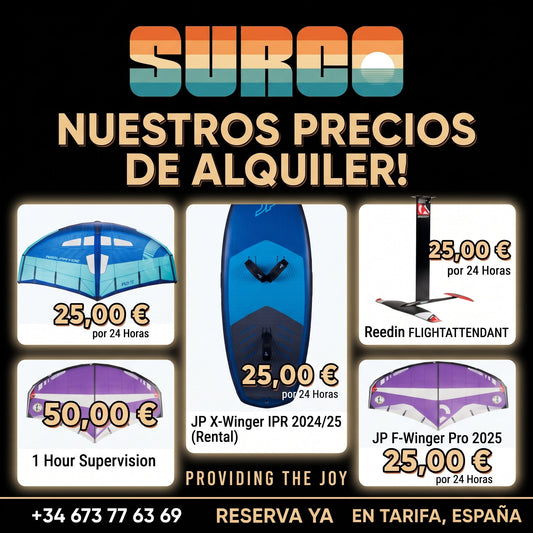 Alquiler y test de material de kitesurf y wingfoil en Tarifa con SURCO SHOP: Prueba antes de comprar