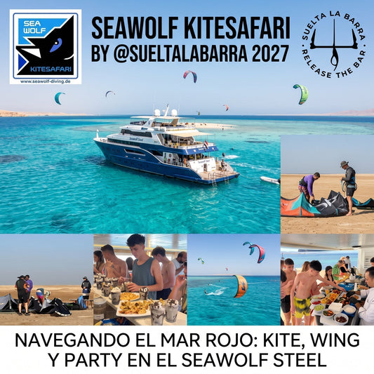 Kitesafari Abril 2027 en el Mar Rojo con Seawolf Steel y Suelta la barra
