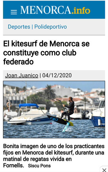 Menorca kitesurfing is constituted as a federated club.