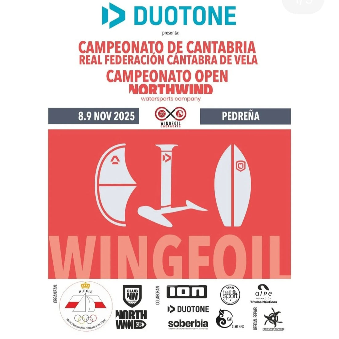 La bahía de Santander con el Campeonato de Cantabria de Wingfoil y el Open Northwind 2025