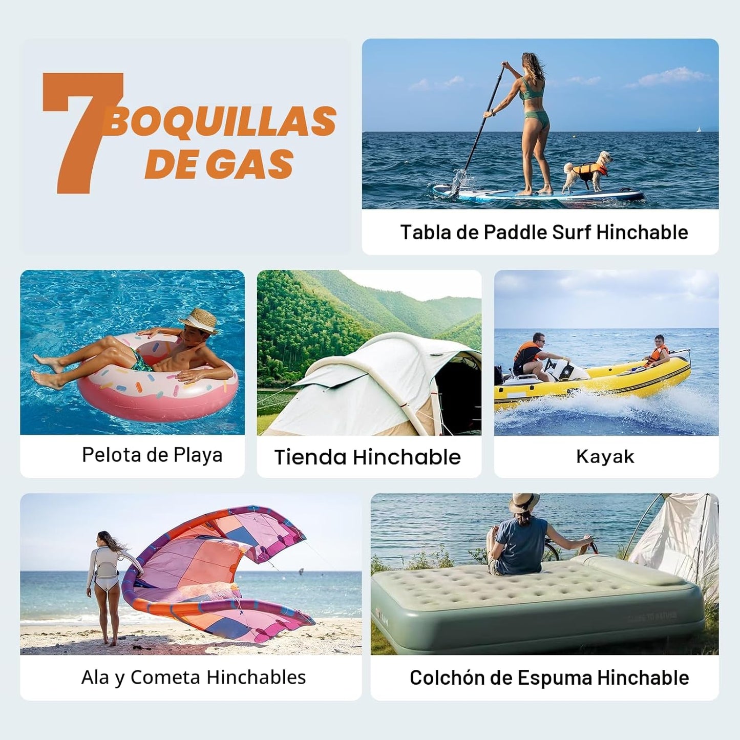 Bomba eléctrica Cycplus D17 Pro 20PSI 240W a batería, el inflador eléctrico más rápido para profesionales de SUP, KITE y WING 🌬️