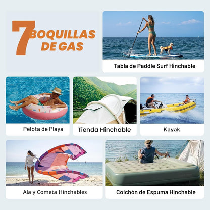 Bomba eléctrica Cycplus D17 Pro 20PSI 240W a batería, el inflador eléctrico más rápido para profesionales de SUP, KITE y WING 🌬️