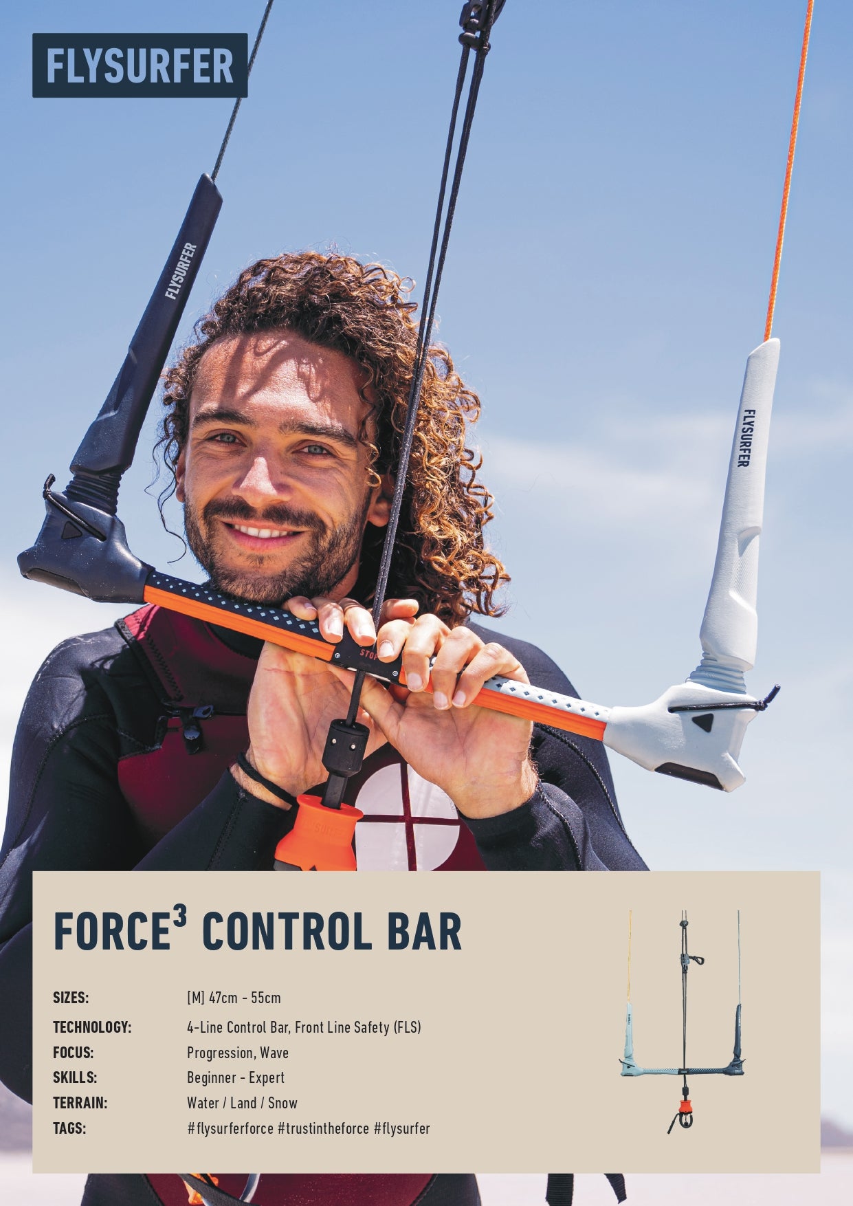 Barra de control FLYSURFER Force³ La mas segura.